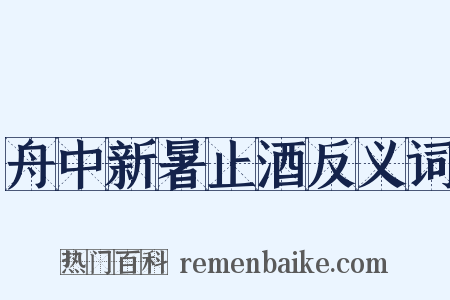 舟中新暑止酒反义词是什么意思的图片